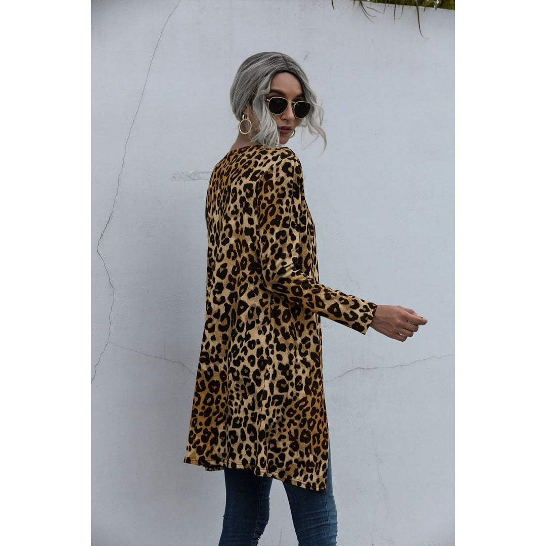 Leopard Pattern Long Sleeve Cardigan Image 4