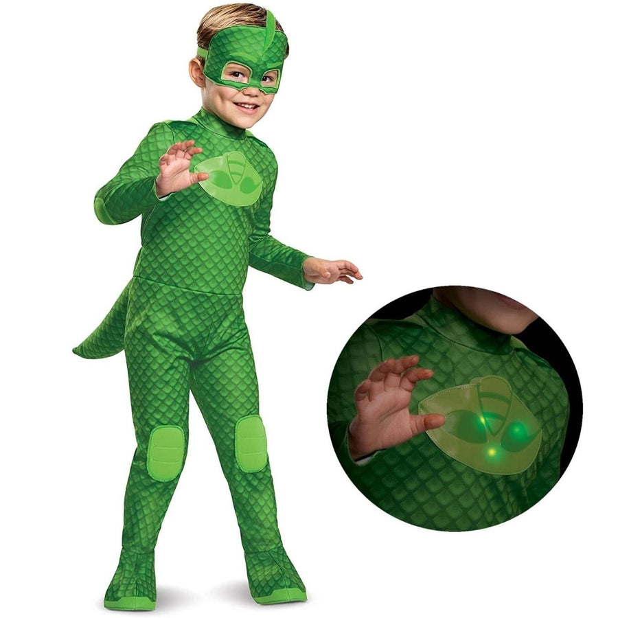 PJ Masks Gekko Deluxe Light-Up Toddler size S 2T Kids Costume Disguise Image 1