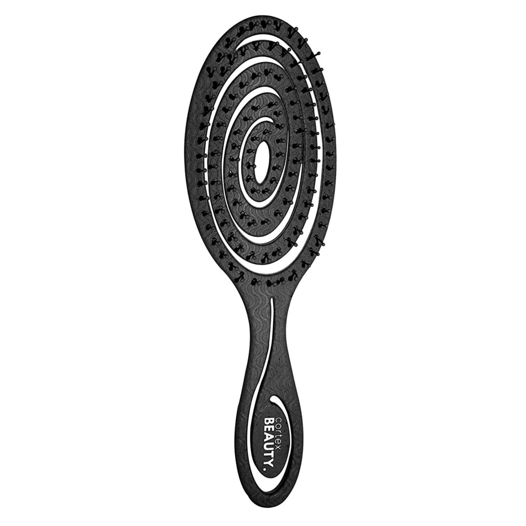 Cortex Beauty Hair Brush  Wheat Straw Brushes Made With 100% Bio-Based Materials  Recyclable and Reusable (BLACK) Image 1