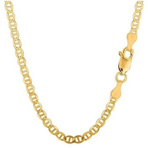 Flat Mariner Marina 3MM Chain Necklace Men Women Teens Children 18K Gold Filled High Polish Finsh Lifetime Guarantee Image 1