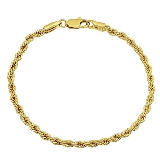 Great Gift 14k Yellow Gold Filled High Polish Finsh Round Rope Chain Anklet 10 inches Image 1