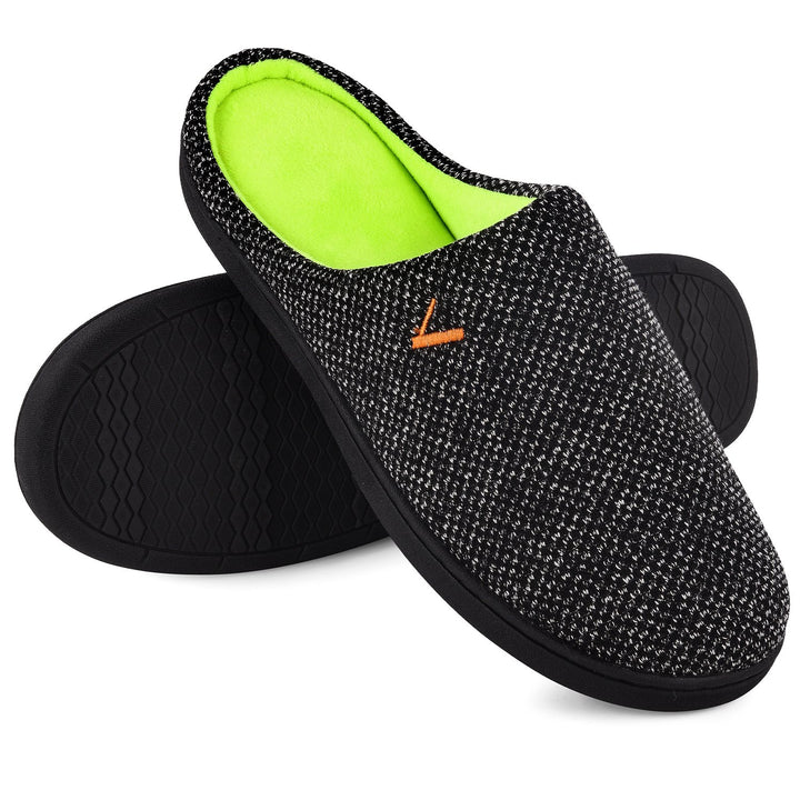 VONMAY Mens Slip On Slippers Two-Tone Memory Foam Warm House Shoes Lightweight Non-Slip Indoor Outdoor Image 1