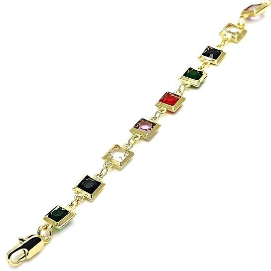 18K Gold Filled Dark Block Crystal Anklet Image 3