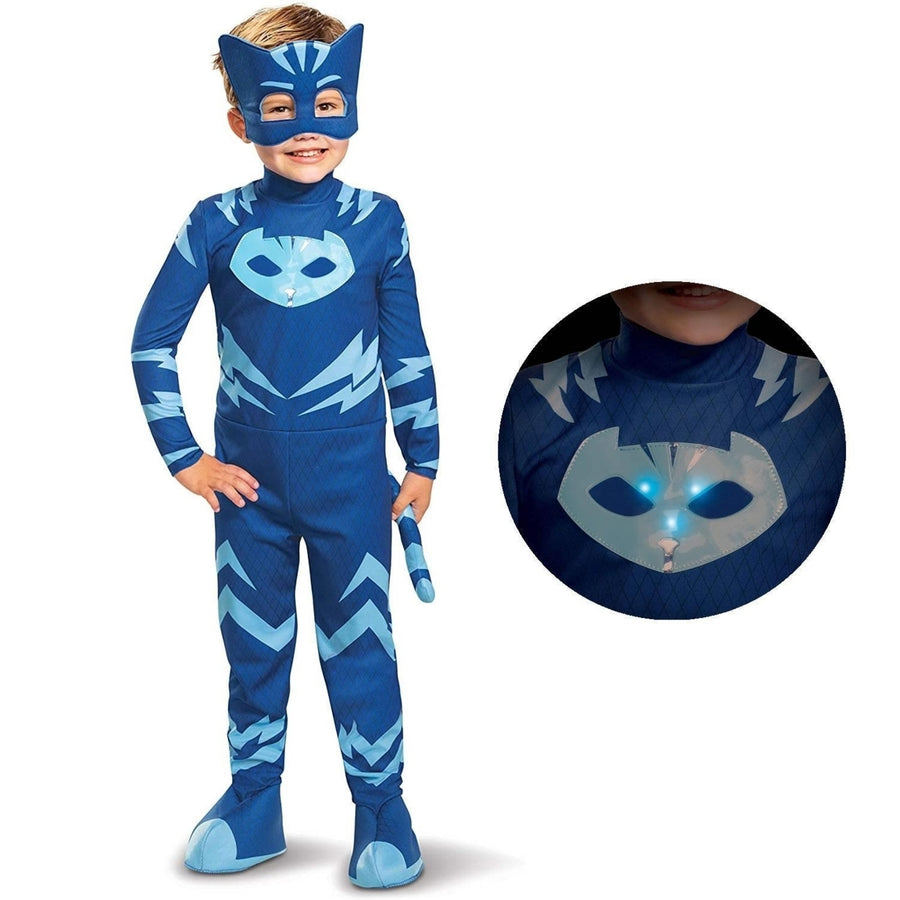 Disguise PJ Masks Catboy Deluxe Light-Up Toddler Costume 2T Jumpsuit Cape Mask Image 1