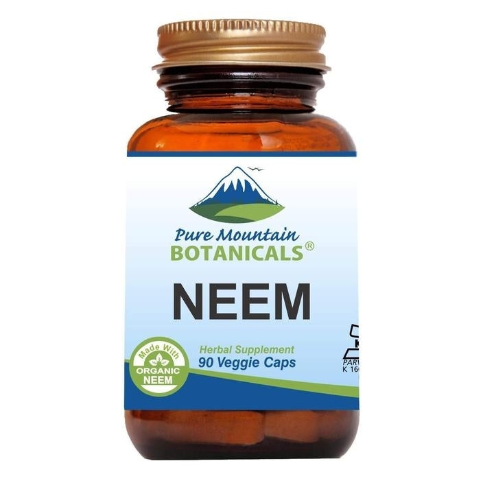 Neem Capsules - 90 Kosher Vegan Caps with 500mg Organic Neem Leaf Supplement Image 1
