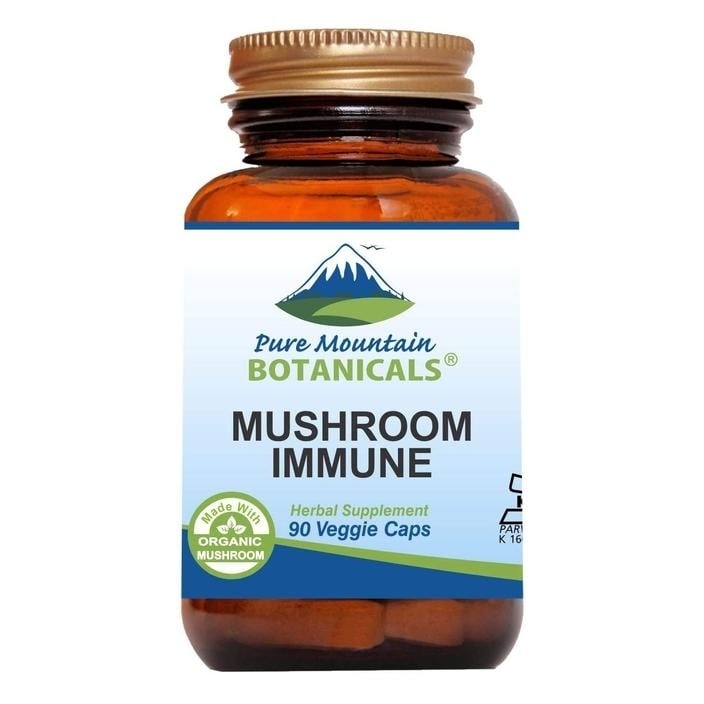 Mushroom Immune - 90 Kosher Caps. 14 Mycelium Certified Organic Maitake - Reishi - Turkey Tail - Chaga - Cordyceps - Image 1