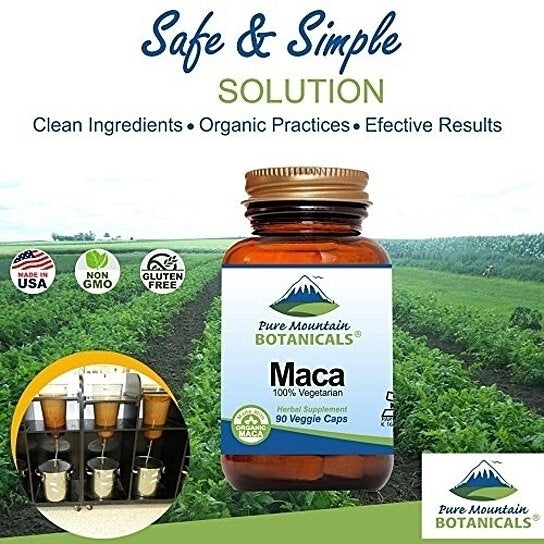 Maca Root Capsules - 90 Kosher Vegan Pills Now with 1000 mg Organic Raw Macca and Gelatinized Maca Root Image 1
