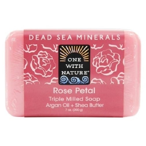 One With Nature Dead Sea Minerals Triple Milled Bar Soap Rose Petal Image 1