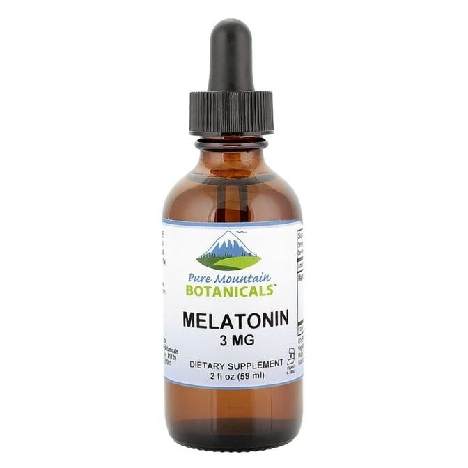 Liquid Melatonin 3mg - Natural Berry Flavored Kosher Melatonin Drops in 2oz Glass Bottle Image 1