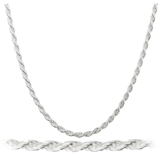 14K White Gold Filled 2MM Rope Chain 24" Image 1
