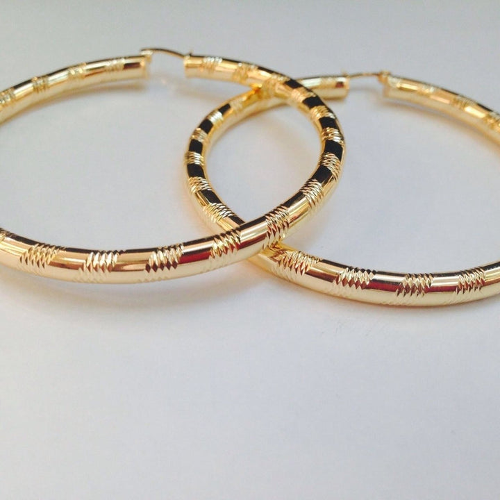18K Gold Filled Hoops Earrings Image 1