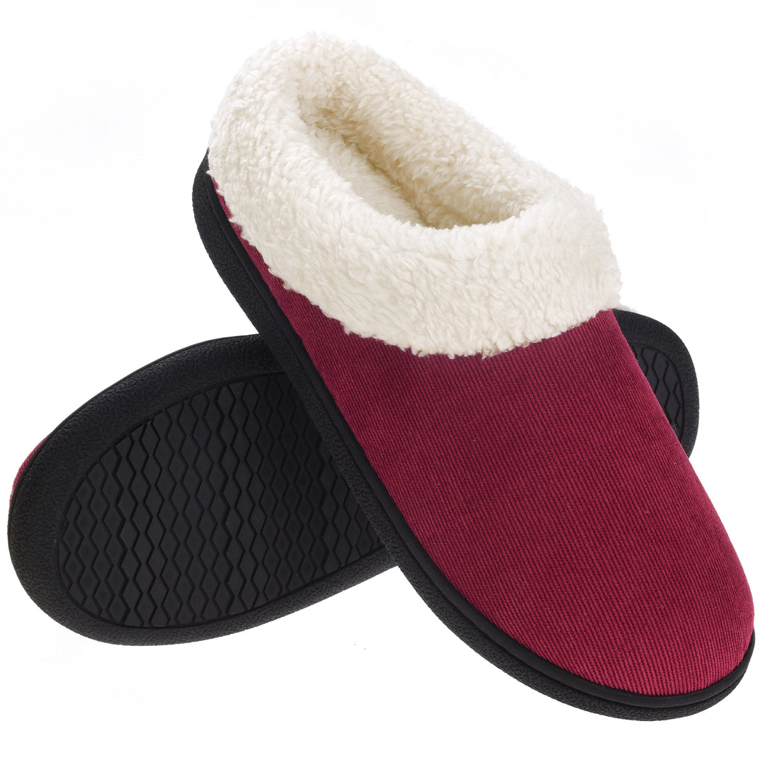 VONMAY Womens Slippers Memory Foam Collar House Shoes Fuzzy Fleece Indoor Outdoor Winter Warm Image 1