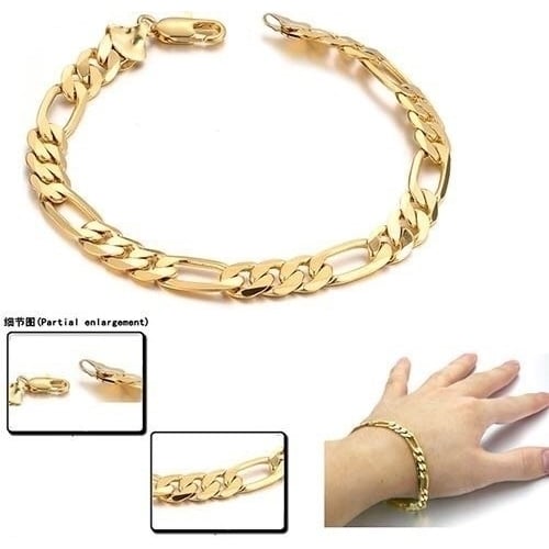 14K Gold Filled Figaro Bracelet 8 Unisex Image 1