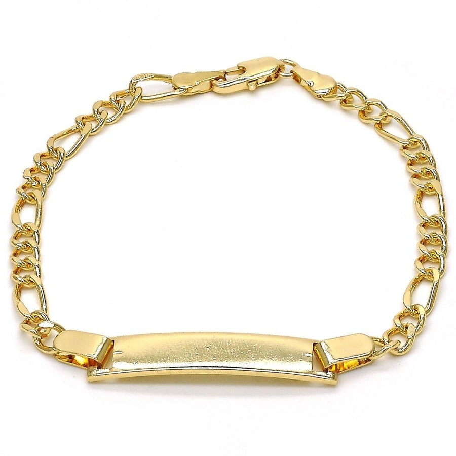 14k Gold filled Figaro ID Bracelet 8 Image 1