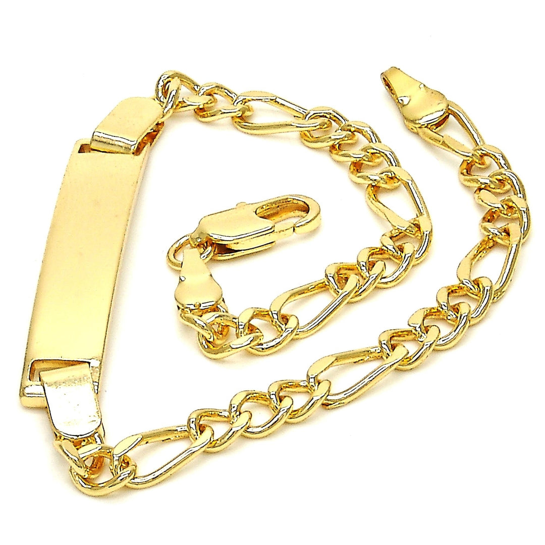 14k Gold filled Figaro ID Bracelet 8 Image 2