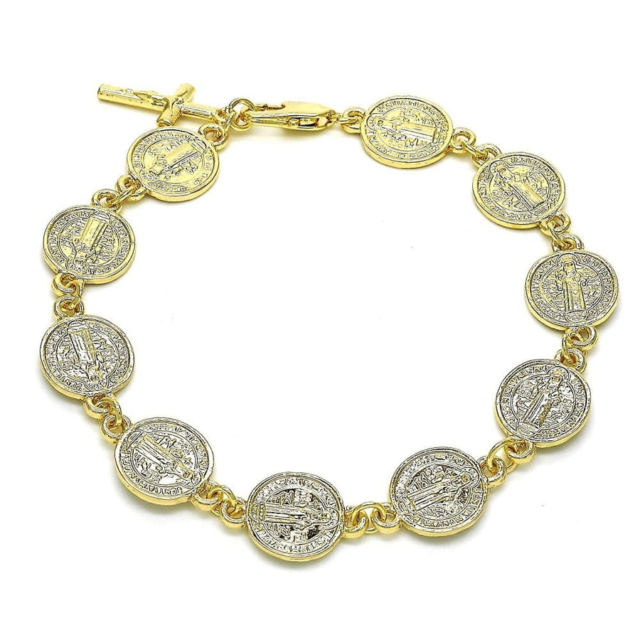 Gold Religious Bracelet 8 18K Gold Filled High Polish Finsh Image 1