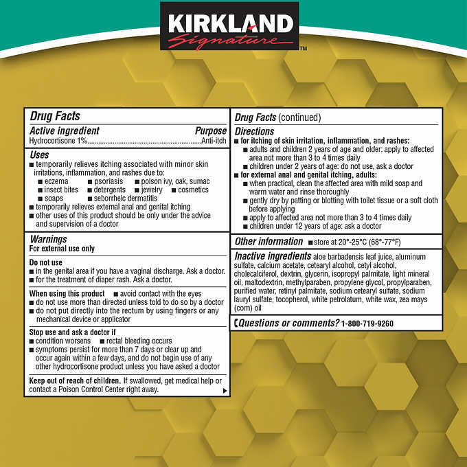 Kirkland Signature Hydrocortisone 1% PLUS Anti-Itch Cream 8 Ounces Image 2