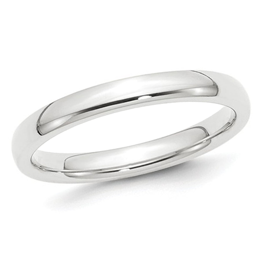 Ladies Platinum Comfort Fit 3mm Wedding Band Ring Image 1
