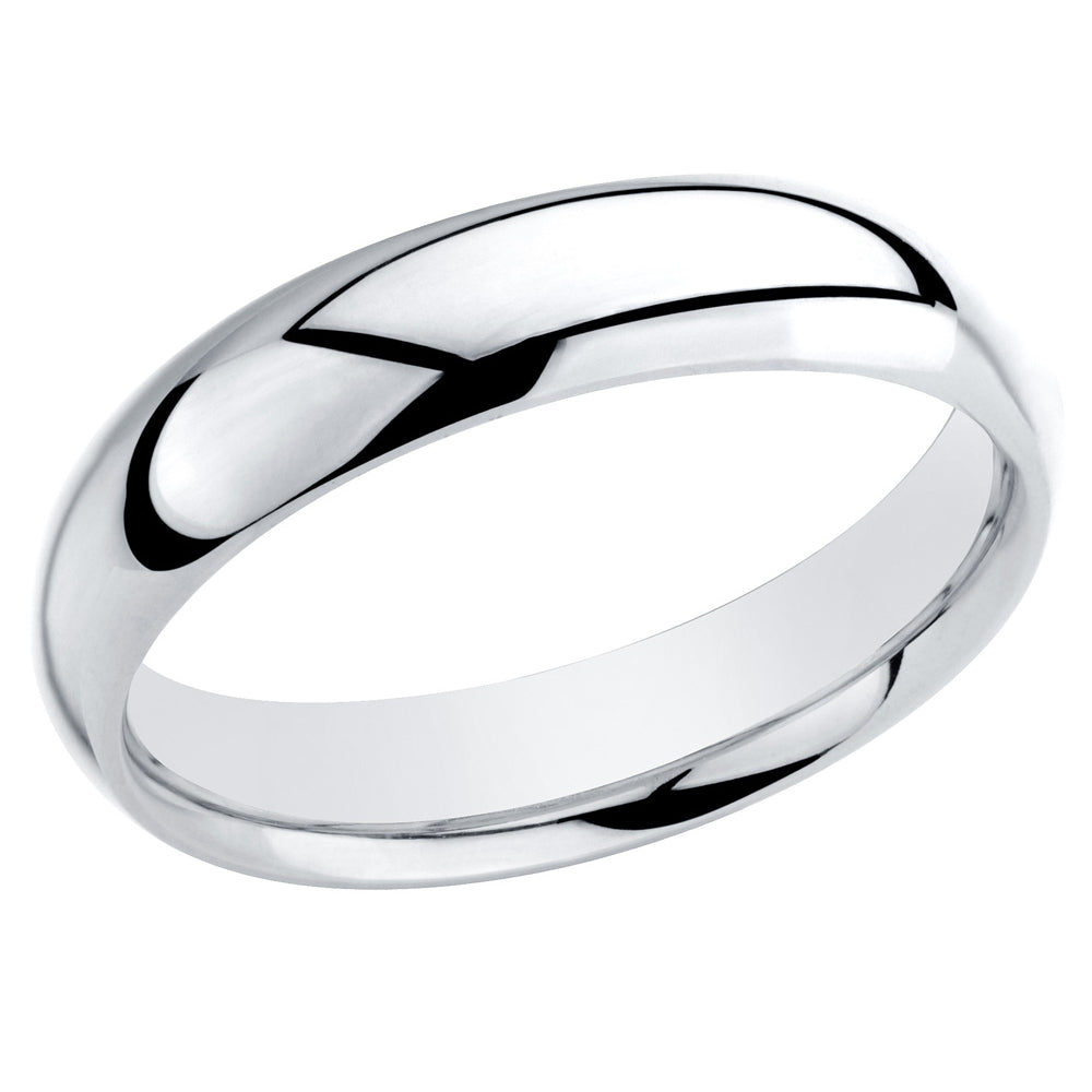 Ladies Comfort Fit 5mm Wedding Band Ring in Sterling Silver Image 2