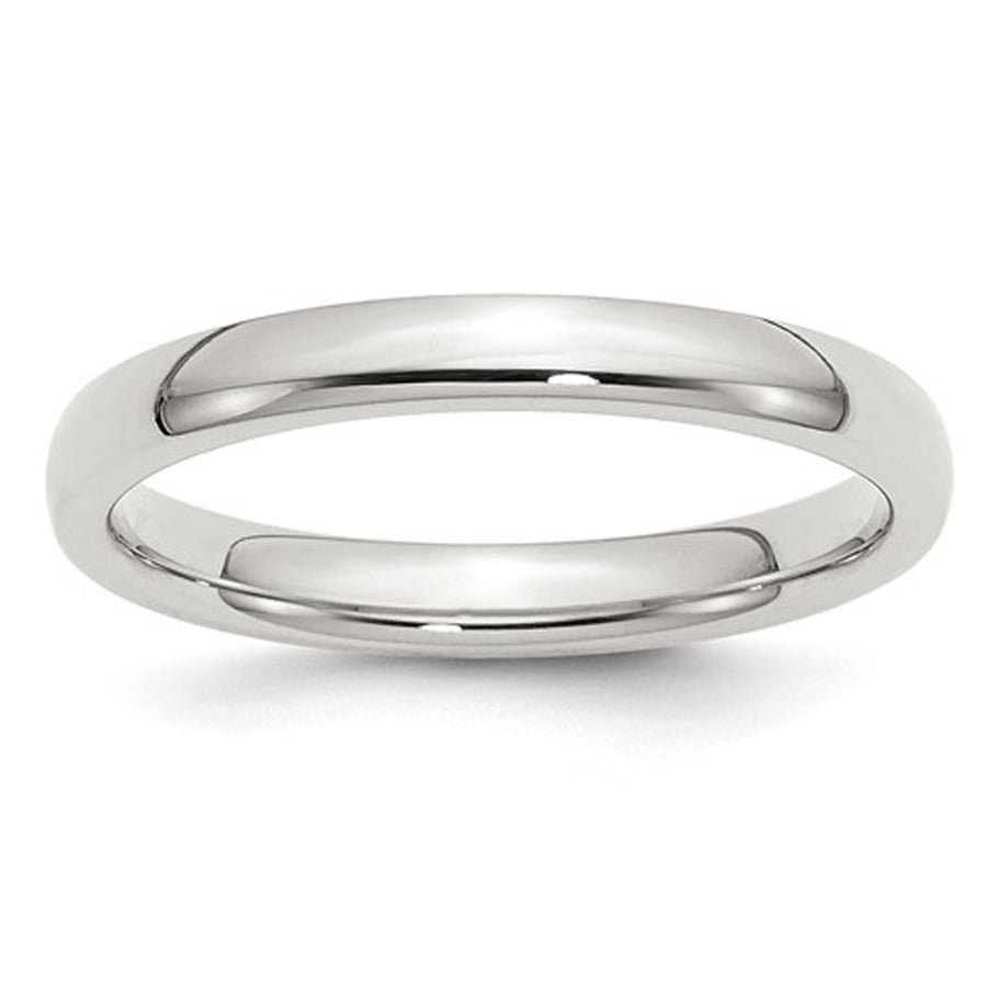 Ladies Comfort Fit 3mm Wedding Band Ring in Sterling Silver Image 1