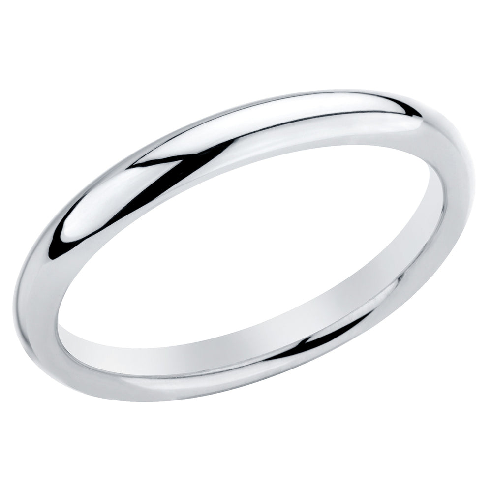 Ladies Comfort Fit 3mm Wedding Band Ring in Sterling Silver Image 2