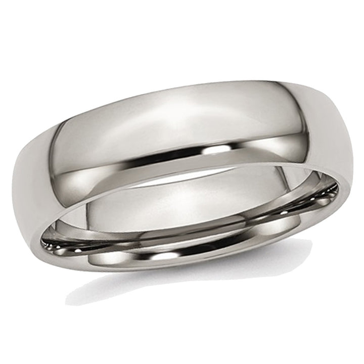 Mens Chisel Titanium 6mm Polished Wedding Band Ring Image 1