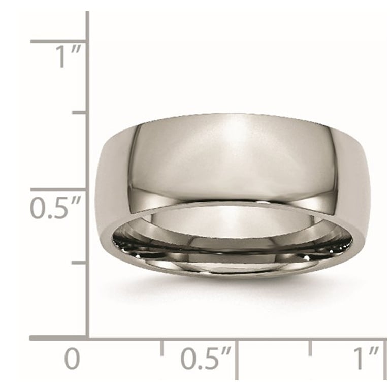 Mens Chisel 8mm Comfort Fit Titanium Wedding Band Ring Image 2