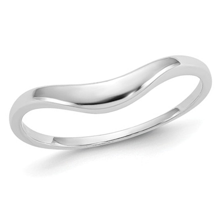 Classic Swirl Ring Band in 14K White Gold Image 1