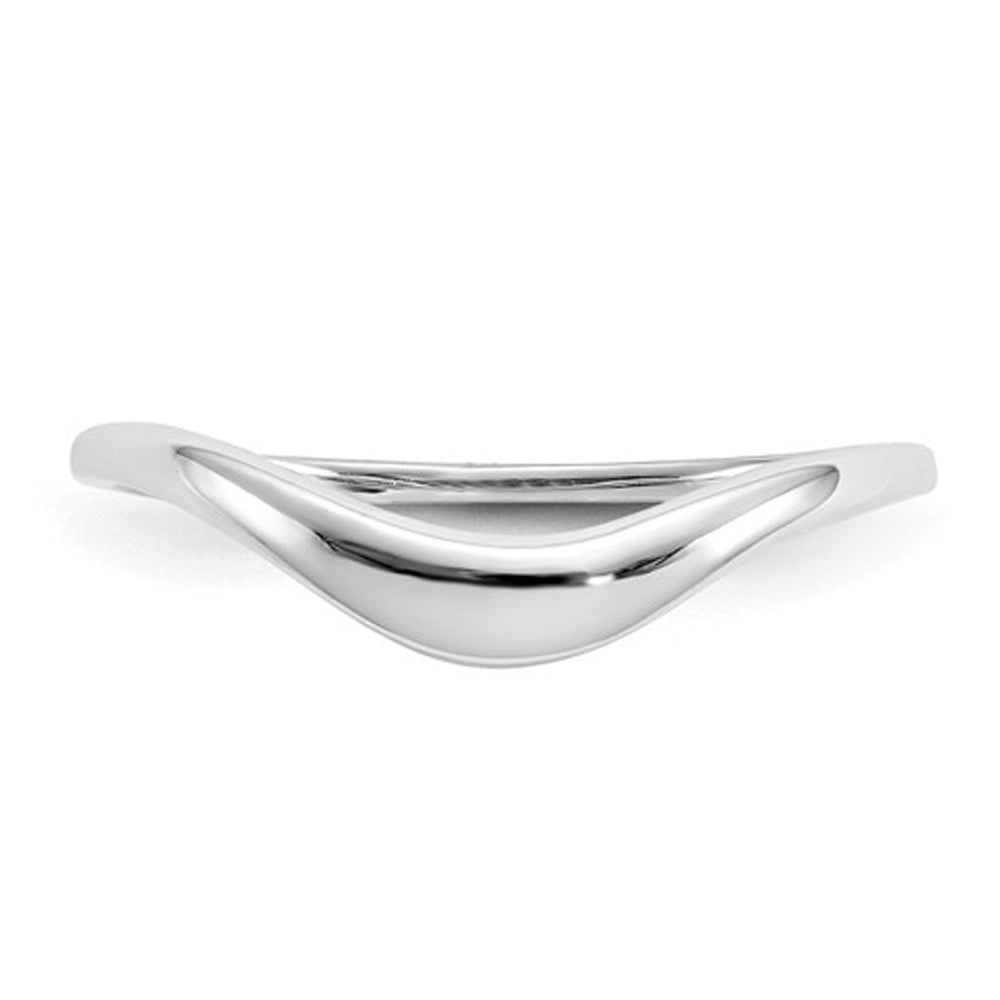 Classic Swirl Ring Band in 14K White Gold Image 3