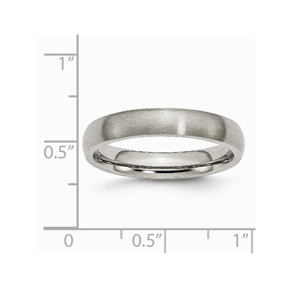 Mens 4mm Comfort Fit Titanium Wedding Band Ring Image 2