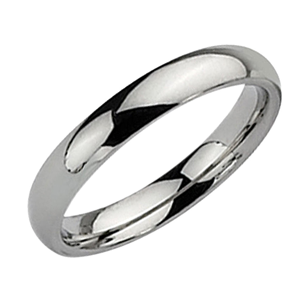 Mens Chisel 4mm Stainless Steel Comfort Fit Wedding Band Ring Image 2
