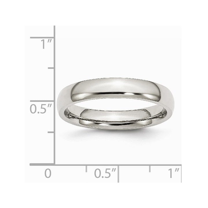 Mens Chisel 4mm Stainless Steel Comfort Fit Wedding Band Ring Image 3