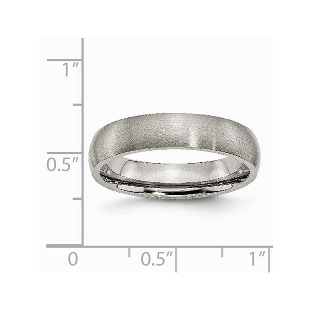 Mens Titanium 5mm Comfort Fit Wedding Band Ring Image 2