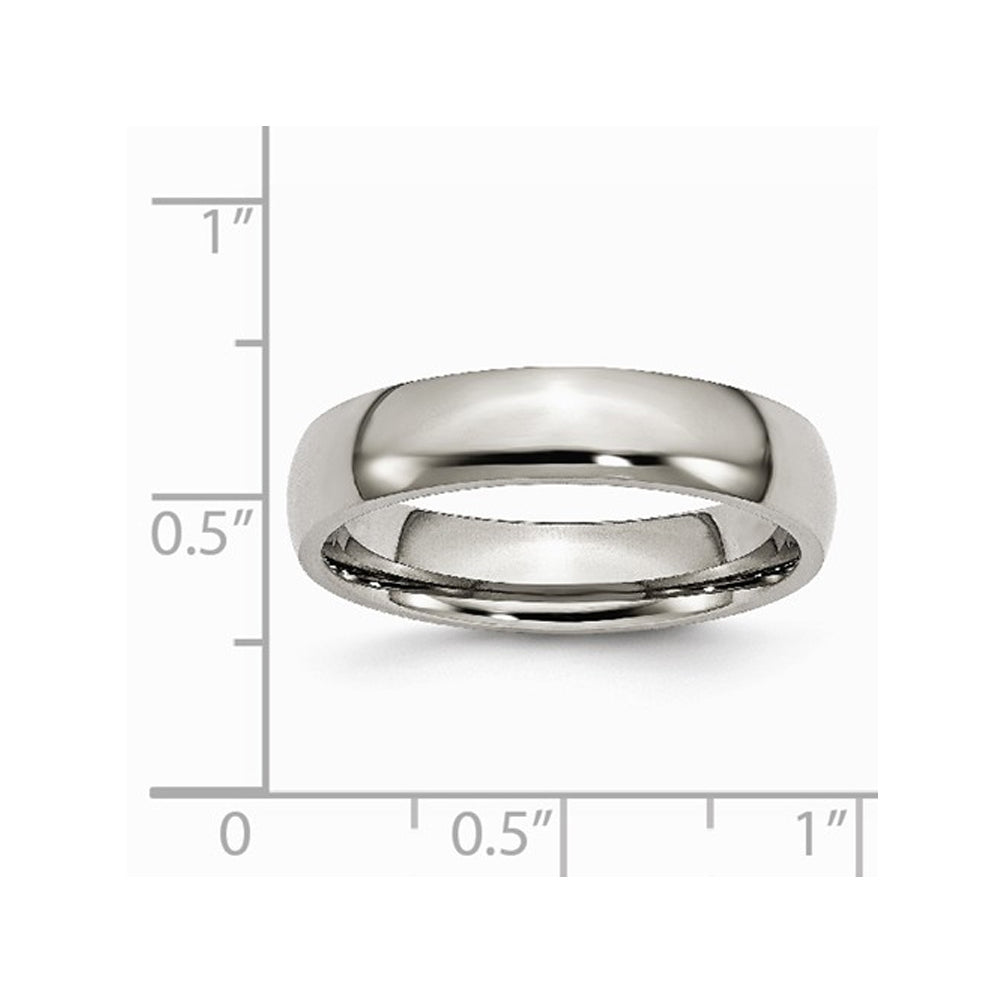 Mens Chisel Titanium 5mm Polished Wedding Band Ring Image 2