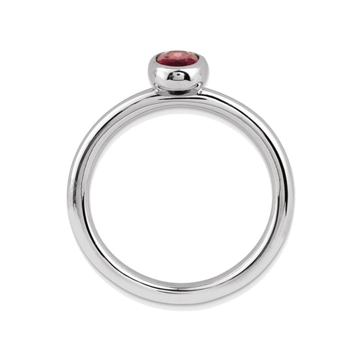 1/2 Carat (ctw) Oval Garnet Solitaire Ring in Sterling Silver Image 3