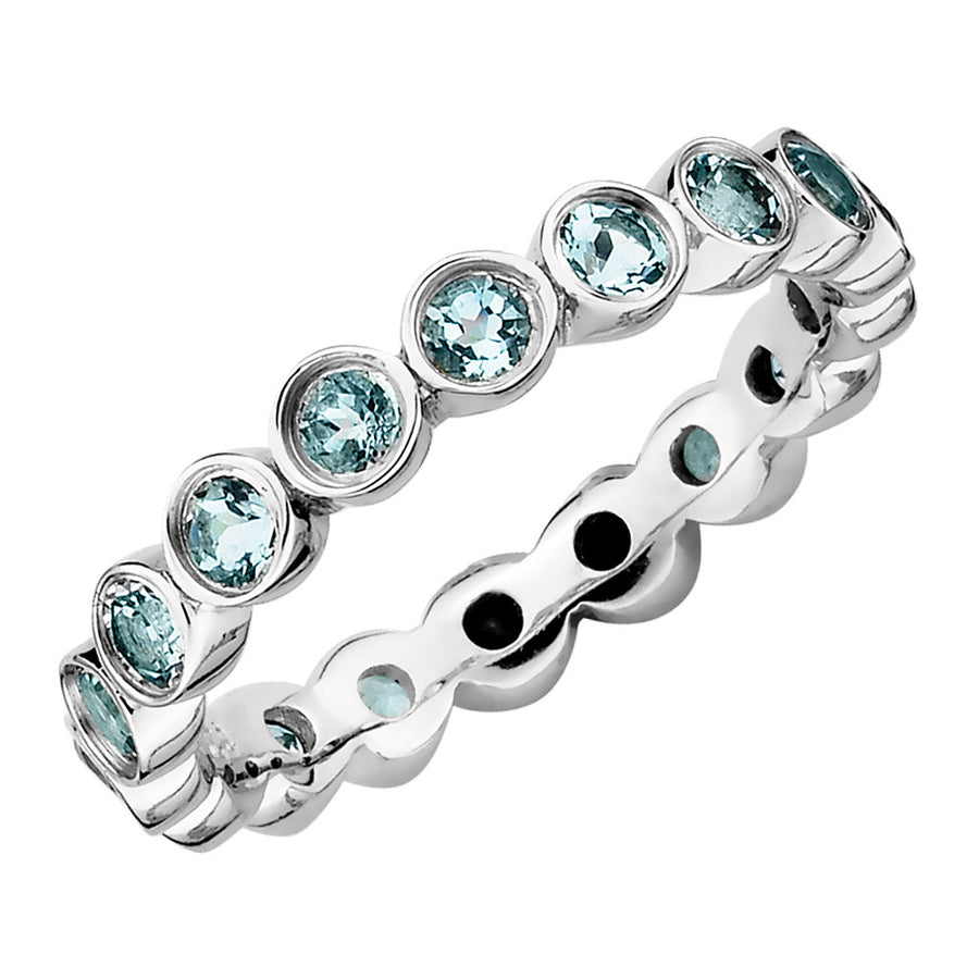 Aquamarine Ring 1.10 Carat (ctw) in Sterling Silver Image 1