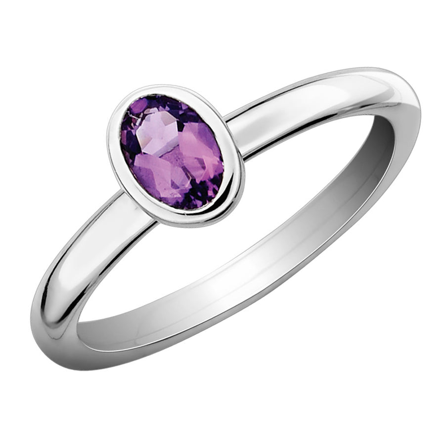 2/5 Carat (ctw) Amethyst Ring in Sterling Silver Image 1