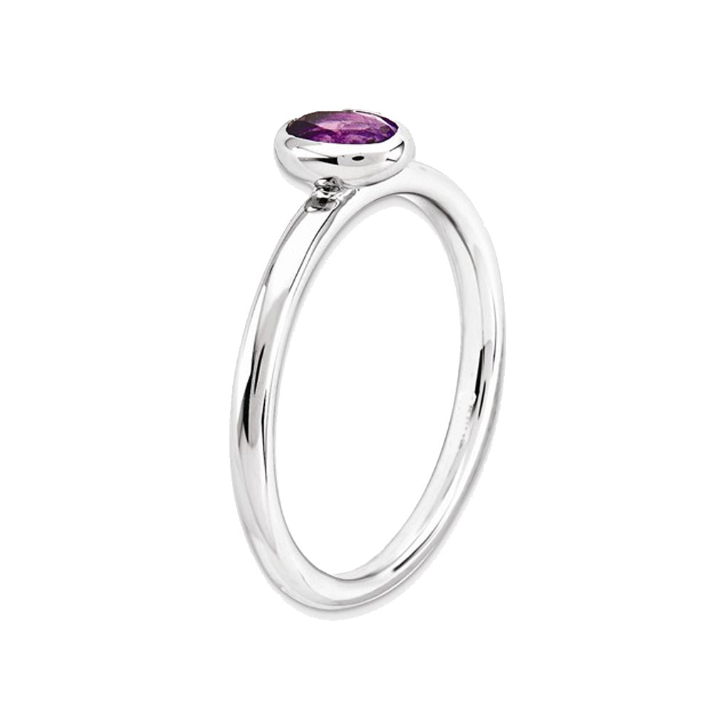 2/5 Carat (ctw) Amethyst Ring in Sterling Silver Image 4