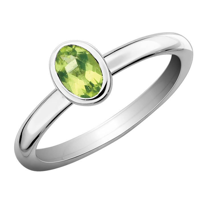 Solitaire Peridot Ring 1/2 Carat (ctw) in Sterling Silver Image 1