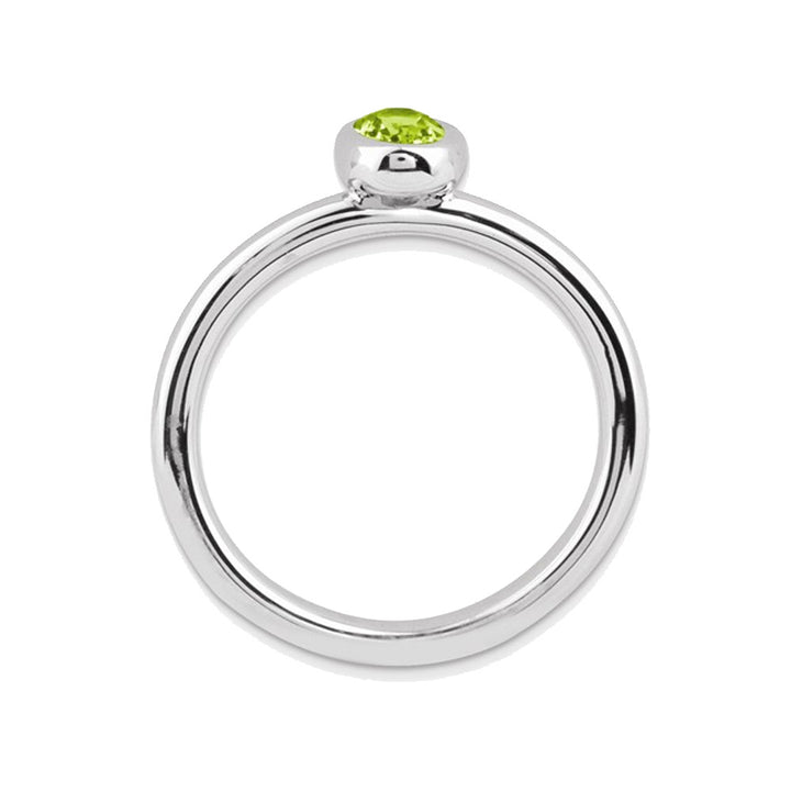 Solitaire Peridot Ring 1/2 Carat (ctw) in Sterling Silver Image 4