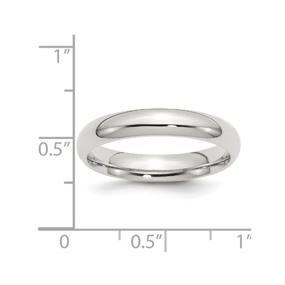 Ladies Comfort Fit 4mm Wedding Band Ring in Sterling Silver Image 3