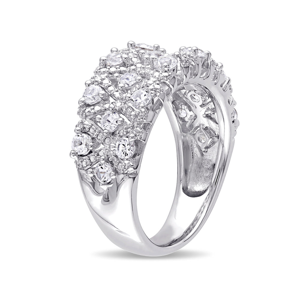 1 3/10 Carat (ctw) Lab-Created White Sapphire Pave Ring In Sterling Silver Image 2