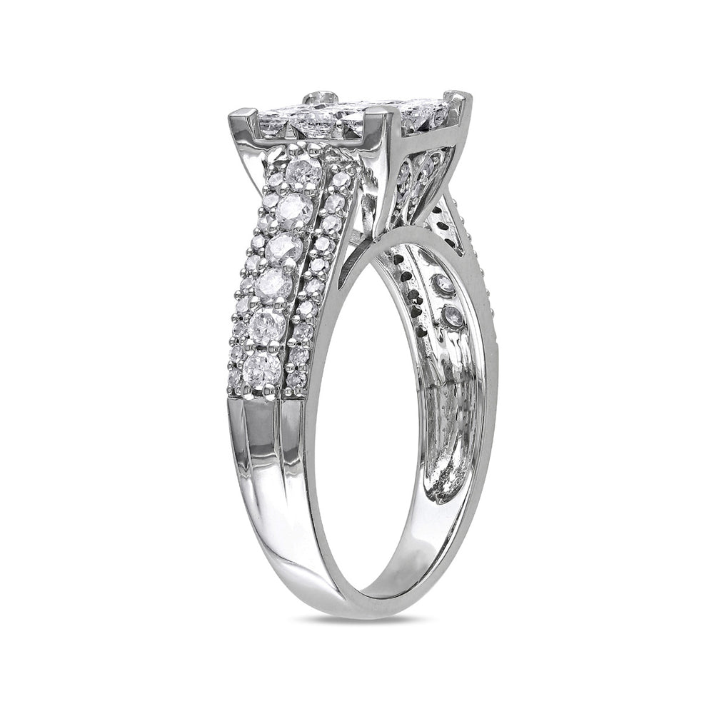 1 1/2 Carat (ctw G-H I2-I3) Princess-Cut Diamond Engagement Ring in 10K White Gold Image 2