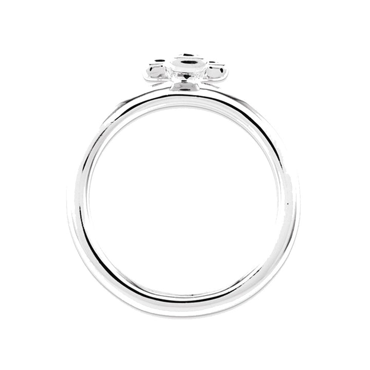 1/7 Carat (ctw) Red Garnet Cross Ring in Sterling Silver Image 3