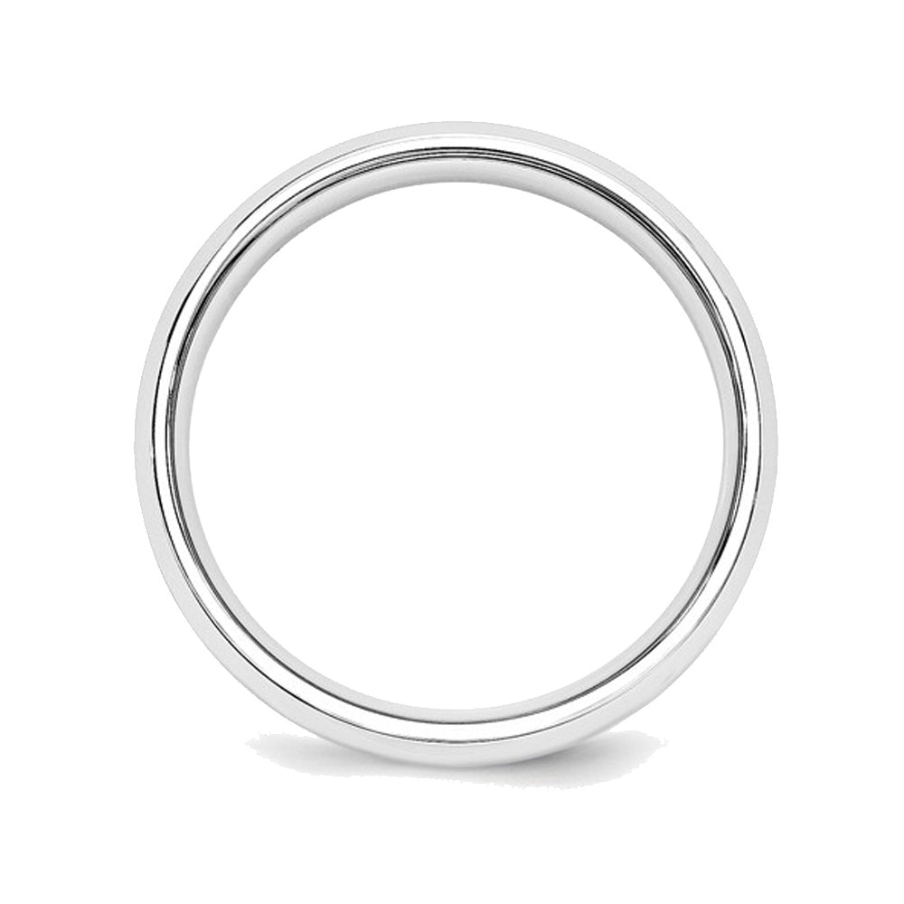 Mens Platinum with Beveled Edge 5mm Polished Wedding Band Ring Image 2