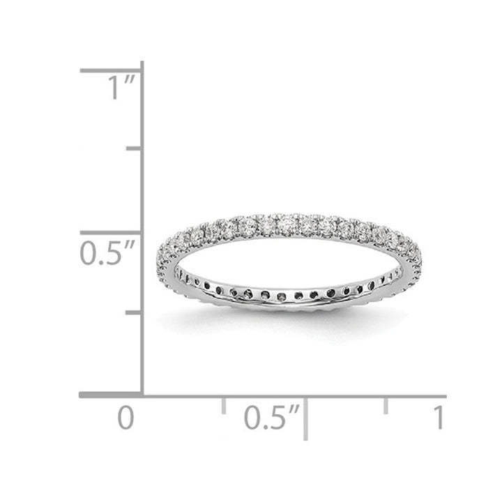 1/2 Carat (ctw Color H-I I1-I2) Diamond Eternity Wedding Band Ring in 14K White Gold Image 2
