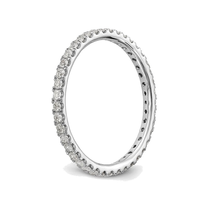1/2 Carat (ctw Color H-I I1-I2) Diamond Eternity Wedding Band Ring in 14K White Gold Image 3