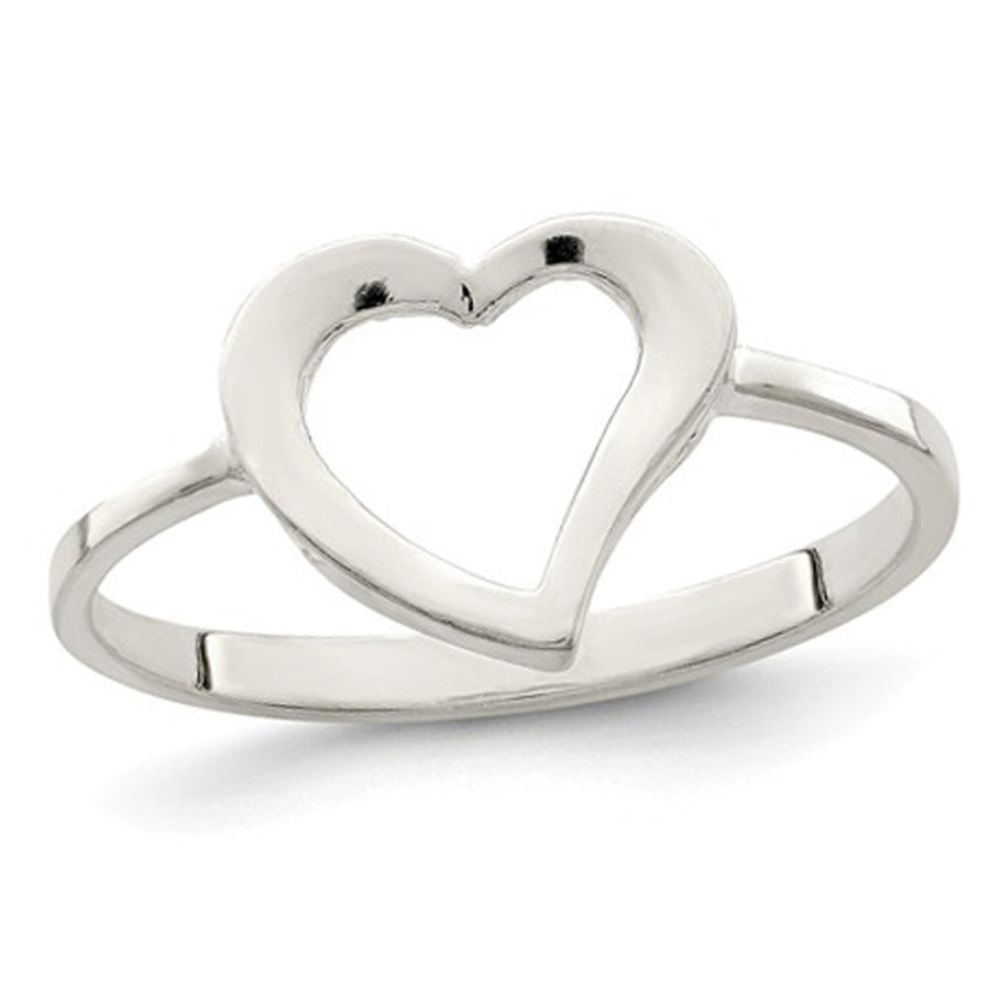 Sterling Silver Polished Open Heart Promise Ring Image 1