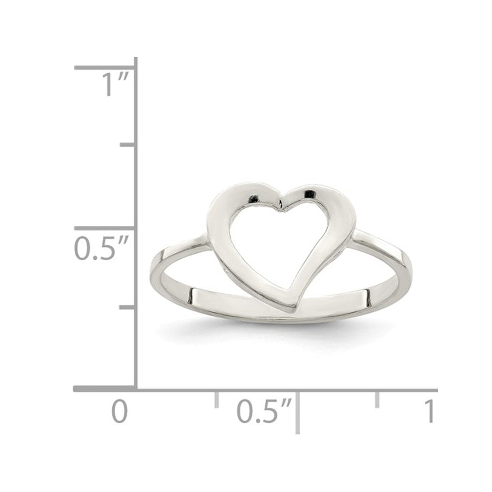 Sterling Silver Polished Open Heart Promise Ring Image 2
