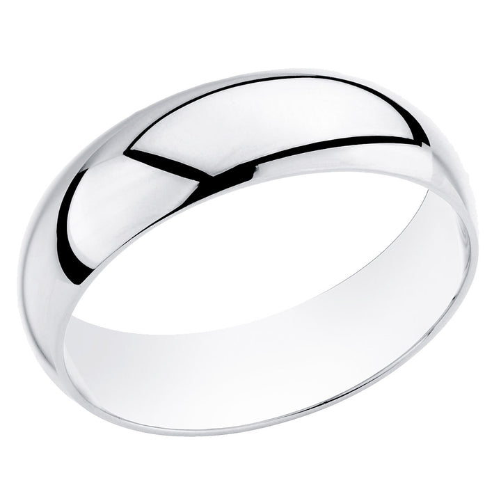 Mens Platinum Comfort Fit 8mm Lightweight Wedding Band Ring Image 3